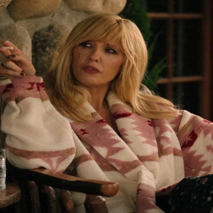 Yellowstone S05 Beth Dutton Pink Printed Coat