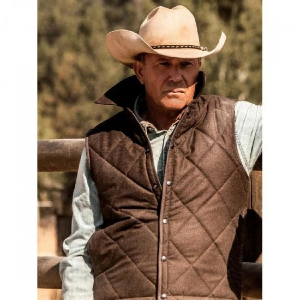 Yellowstone John Dutton Quilted Vest Brown