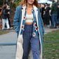 Lily It Ends with Us 2024 Denim Shearling Coat
