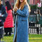 Lily It Ends with Us 2024 Denim Shearling Coat