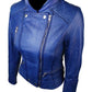 Womens Slim Fit Diamond Quilted Leather Biker Jacket