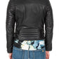 Women Brando Style Leather Motorcycle Jacket Black