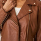 Womens Brown Leather Motorcycle Jacket