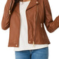 Womens Brown Leather Motorcycle Jacket