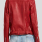 Womens Wear Red Leather Biker Jacket