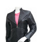 Women’s Quilted Style Black Leather Jacket