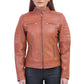 Womens Brown Cafe Racer Jacket