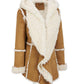 Womens Brown Fur Suede Overcoat