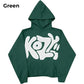 Front view of Green Y2K Kozy Green Hoodie with large white KOZY text graphic.