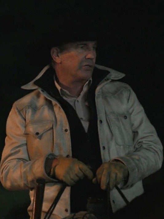 Yellowstone S05 John Dutton Cream White Cotton Jacket