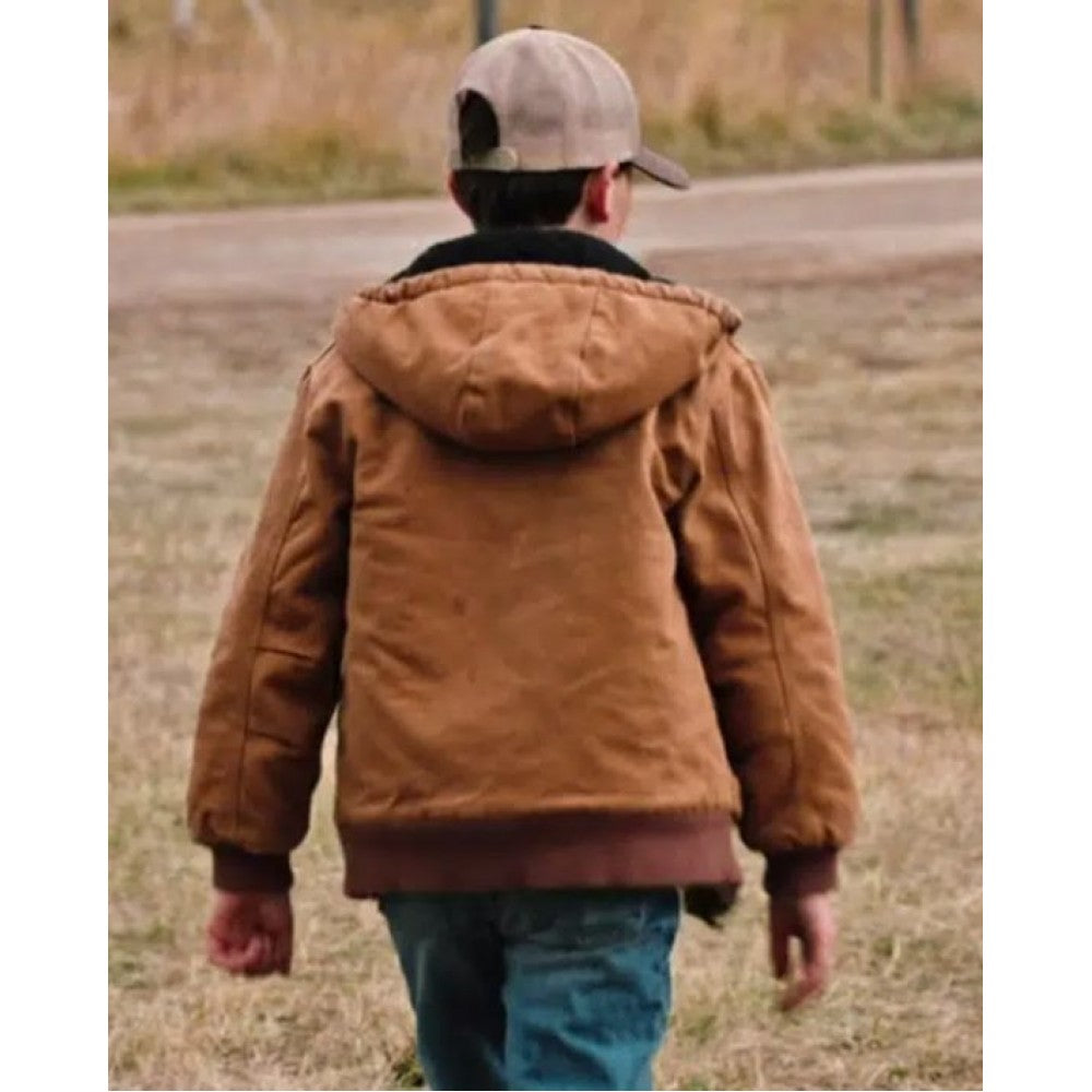 Yellowstone S04 Tate Dutton Brown Hooded Jacket