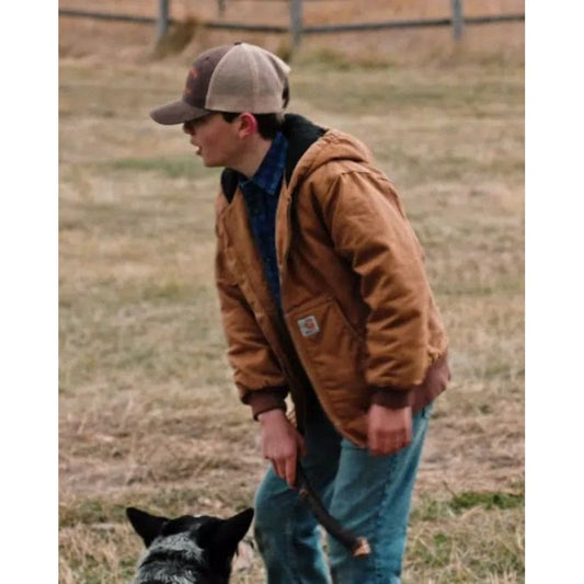 Yellowstone S04 Tate Dutton Brown Hooded Jacket