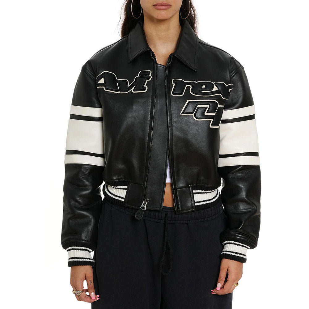 Avirex N4 Cropped Leather Jacket