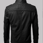 Men’s Black Biker Slim Fit Leather Jacket