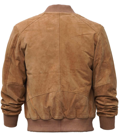 Adamsville Men's Suede Brown Leather Bomber Jacket