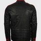 Men's Cafe Racer Red & Black Leather Jacket