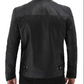 Vermont Black Leather Cafe Racer Motorcycle Jacket