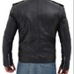 Brando Motorcycle Men's Black Asymmetrical Leather Jacket