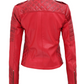 Jannie Red Asymmetrical Padded Leather Jacket