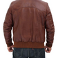 Steven Brown Leather Bomber Jacket Mens