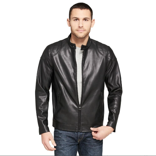 Men's Biker Leather Black Jacket