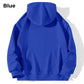 Back view of Blue blue y2k kozy hoodie back