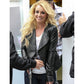 Women's Motorcycle Quilted Britney Spears Black Leather Jacket