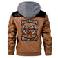 brown harley davidson hooded jacket back view