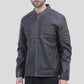 Men's Brown Rub Off Cafe Racer Leather Jacket