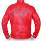 Back view of Red Daft Punk Red Leather Jacket