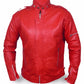 Front view of Red Daft Punk Red Leather Jacket