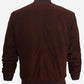 Adamsville Dark Brown Mens Suede Leather Bomber Jacket
