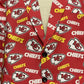 Close-up of Red and White David Koechner Kansas City Chiefs Blazer,