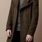 Double Breasted Chocolate Brown Wool Long Coat