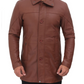 Bristol Men's Brown Leather Car Coat