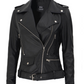 Marcella Asymmetrical Black Leather Jacket for Women