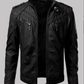 Men’s Black Biker Slim Fit Leather Jacket