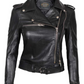 Arkansas Womens Motorcycle Black Asymmetrical Leather Jacket