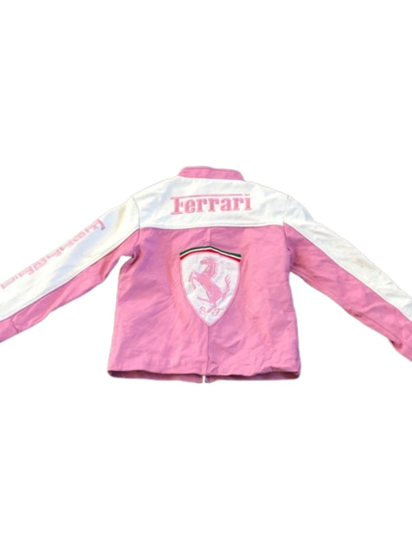 Pink Ferrari Leather Jacket