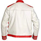 Back view of  Freddie Mercury Military Concert Red & White Leather Jacket