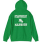 green strawberry mansion hoodie back view