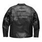 Men's Cowhide Full Grain Dual Vents Votary Black Legendary Eagle Motorcycle Cowhide Leather Jacket