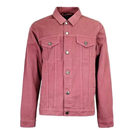 Pink Denim Jacket for Mens Outfits