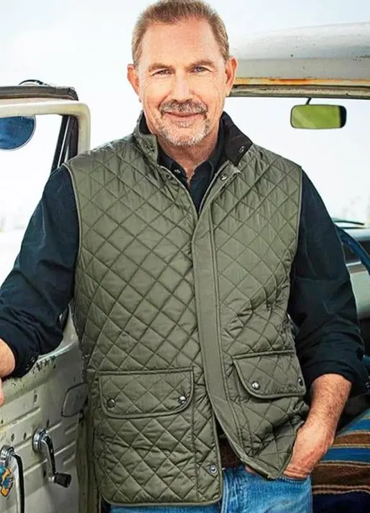 Yellowstone Green Quilted John Dutton Vest