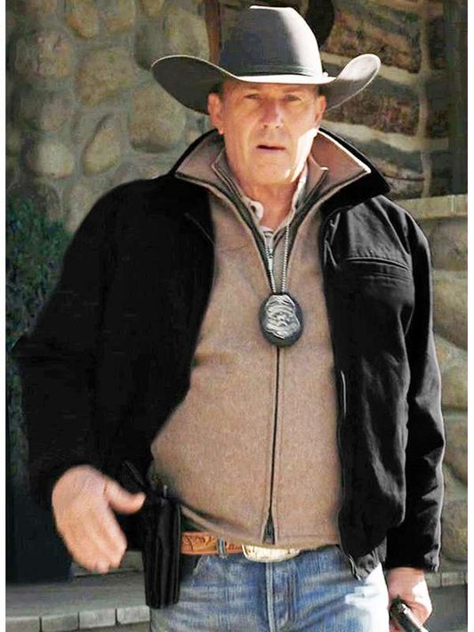 Yellowstone John Dutton Black Cotton Jacket