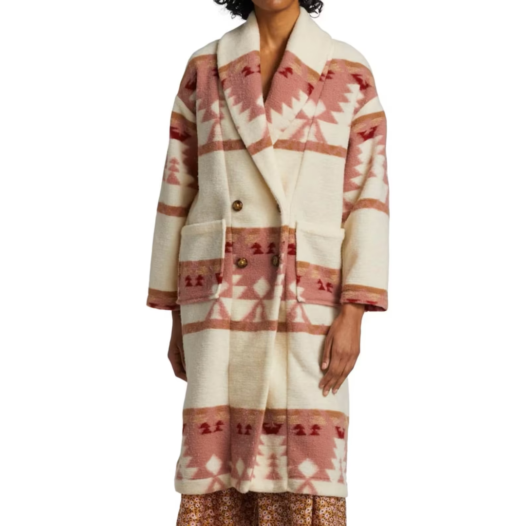 Yellowstone S05 Beth Dutton Pink Printed Coat