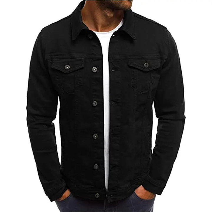 Mens Black Denim Jean Jacket