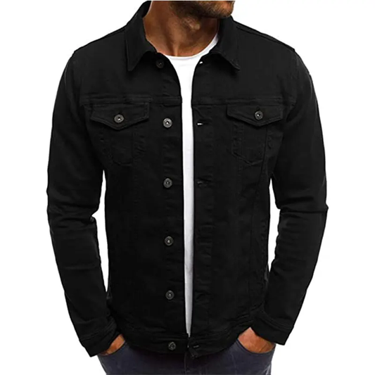 Mens Black Denim Jean Jacket