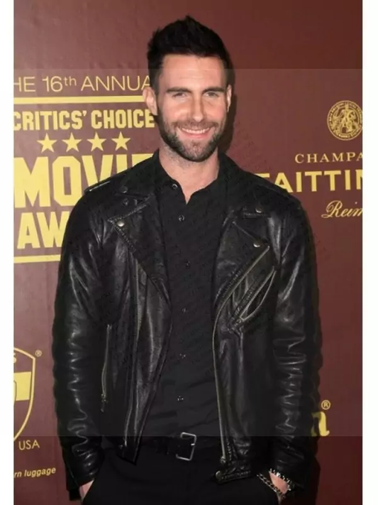Adam Levine Black Leather Jacket
