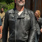 actor Jeffrey Dean Morgan in walking dead negan biker jacket